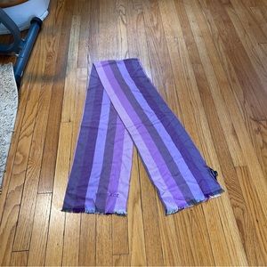 (1) Trendy Versace Purple Stripe Patterned Wool Lightweight Scarf
